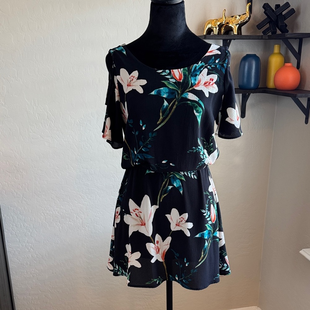 Floral Dark Navy Mini Dress